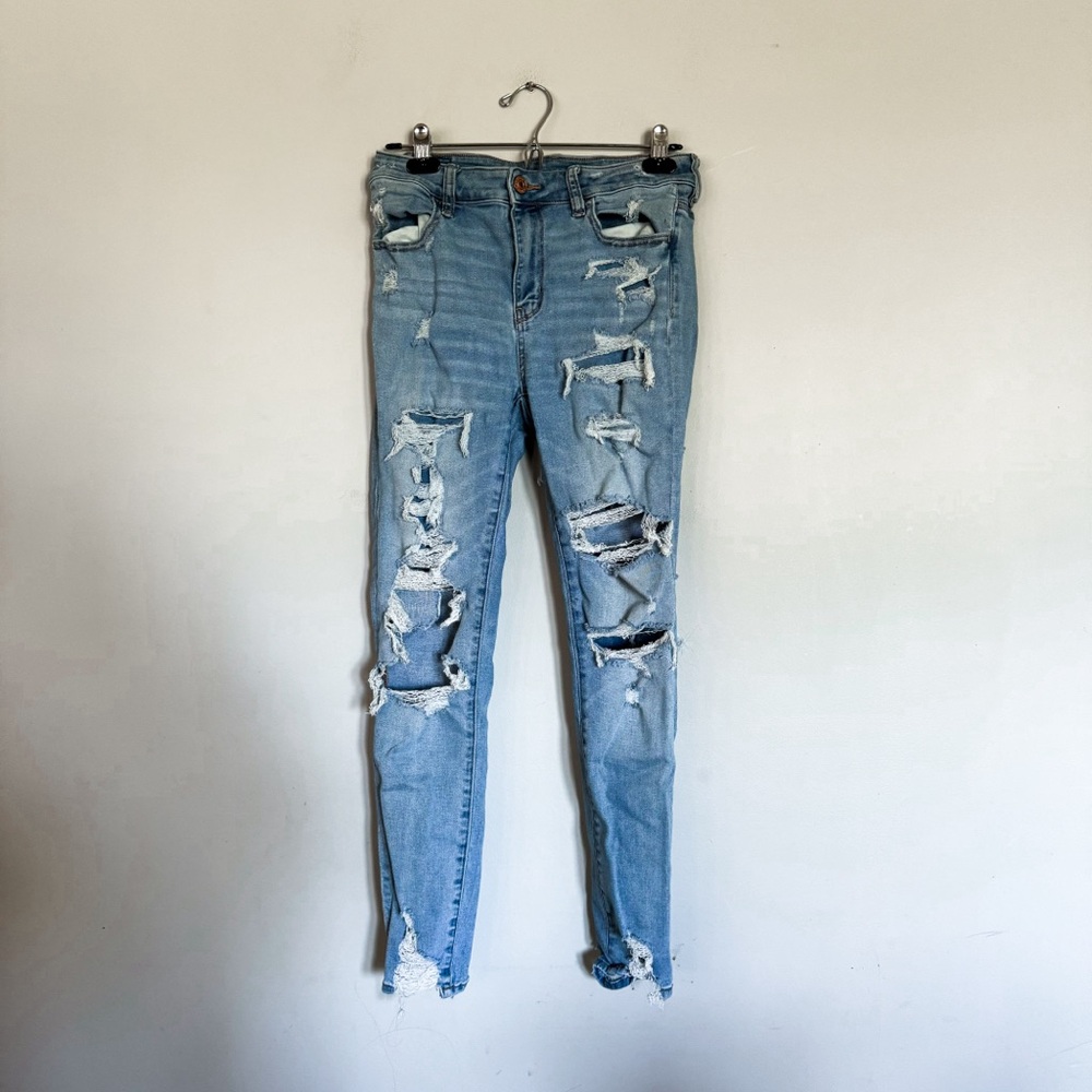 Light Blue Distressed Women’s Skinny Jeans